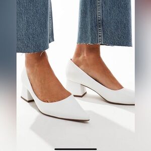 Elegant White Block Heel Pumps from ASOS (NEW, never worn)